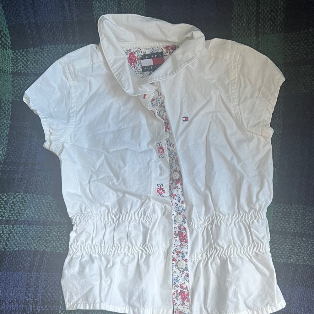 Tommy Hilfiger White Blouse with Floral Accents